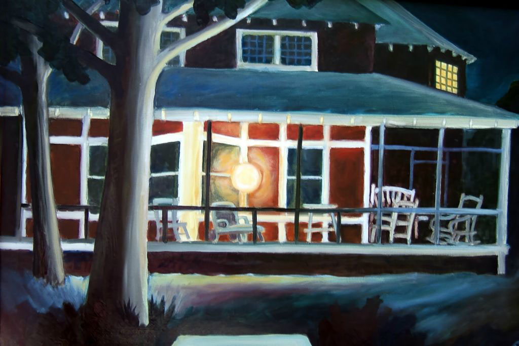 The Pines Porch, oil on board