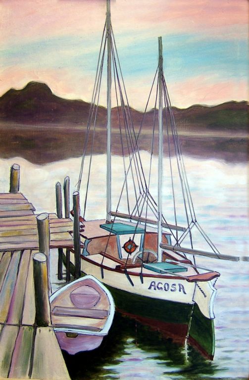 Agosa, oil on board