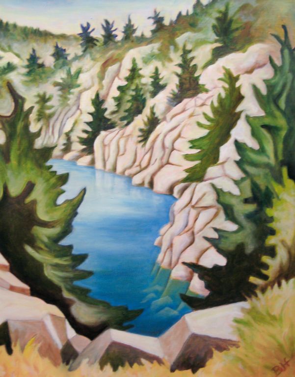 Topaz Lake, North Chanel, oil on board