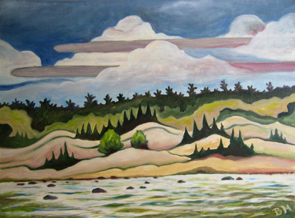 Fisherman's Island, oil on board