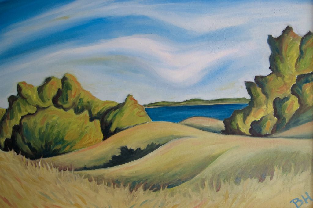 East Bay Glacial Hills, oil on board