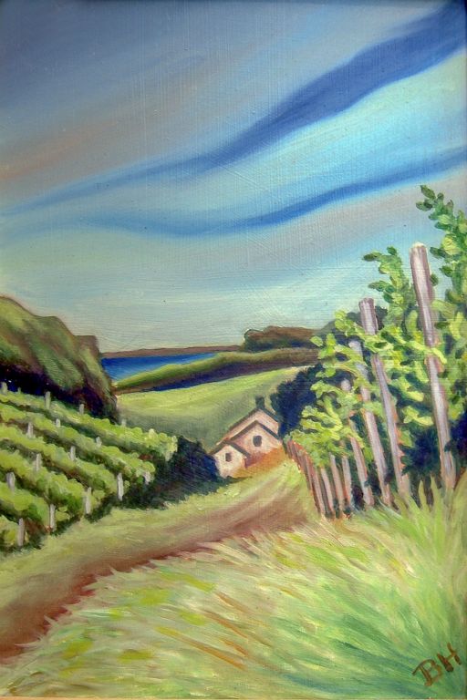 Vintner's Cabin, oil on board