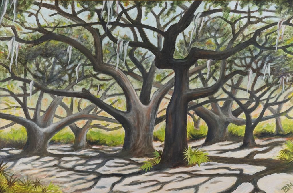 Cumberland Island II, oil on panel, 16"H x 24"W