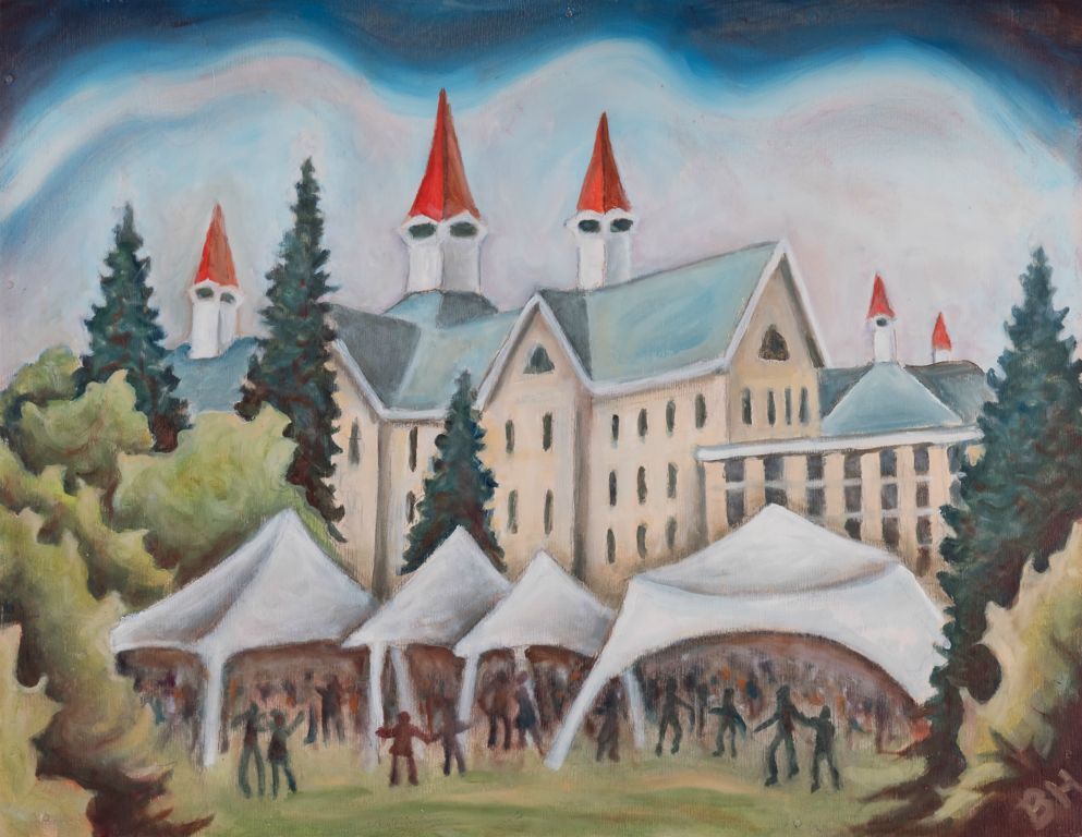 Festival II, oil on board